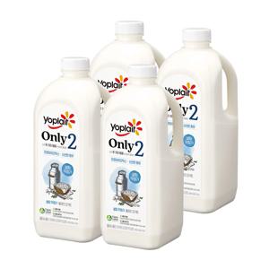 빙그레 요플레 Only2 무가당 플레인 요거트 대용량 1.8L 4병/설탕무첨가