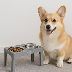 반려견 높이조절 스테인리스 식기세트 분리형 밥그릇 물그릇 미끄럼방지 애견 식기 강아지 밥상