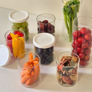 내열유리 밀폐용기 실리콘뚜껑 4size 수제청 이유식 소분용기