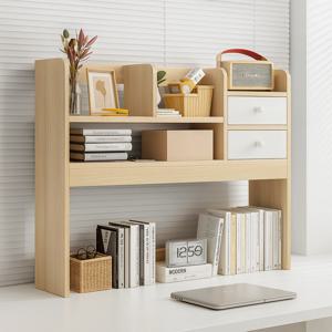 우드 상부 2단 책장 데스크 오거나이즈 선반 수납장 책상 서랍형 채꽂이 탁상용 공간 정리대