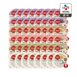 햇반 잡곡 모음전 210g 5종 48개(흑미밥16+현미쌀밥8+잡곡8+찰잡곡8+발아현미밥8)