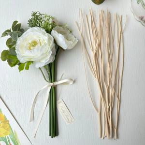 발향좋은 디퓨저스틱 꽃스틱 우드스틱 화이트 피오니플라워 부케 세트 PEONY