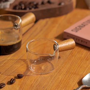 우드 핸들 유리 미니 샷잔 크리머 50ml