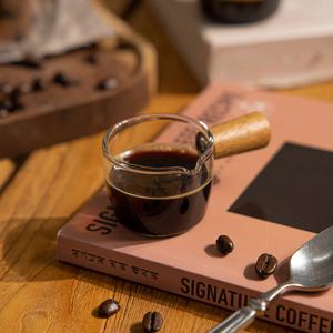 우드 핸들 유리 미니 샷잔 크리머 100ml