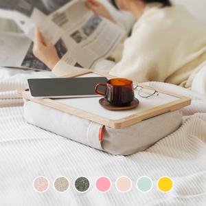 호호테이블(쿠션+원목 트레이+실리콘 매트)베드 쇼파 미니 사이드 간이 집들이 원룸 테이블