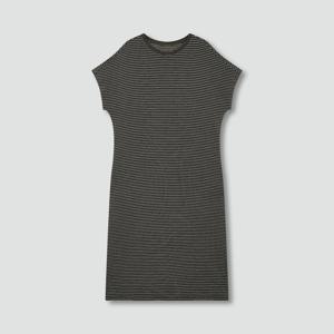 여 레이온 스트레치 반팔 라운지 원피스_스트라이프