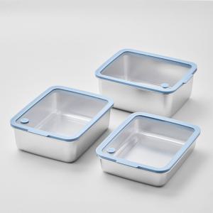 도우르 304 스텐 밀폐보관 전자레인지/전열원가능 대형사이즈 3종세트