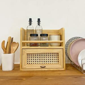 원목 주방 양념통 수납 정리선반