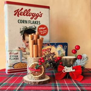 크리스마스 시나몬스틱 트리 우드 화분