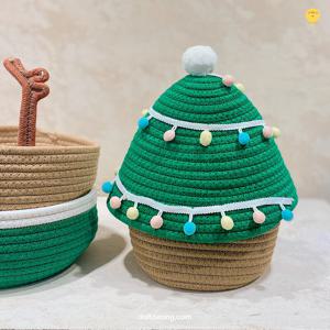귀여운 크리스마스 트리 패브릭 수납 바구니 3종 박스 정리함 바스켓 아기 소품 간식