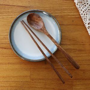 레인트리 우드 원목 수저세트 1인 (숟가락+젓가락)