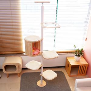 [리퍼]자작 나무 캣폴 고양이 캣타워 CP01 크림