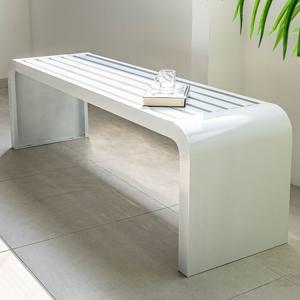 [리퍼] 컬러 평벤치 2인용 철재 컬러 야외 마당 카페 테라스 정원 공원 의자 120cm