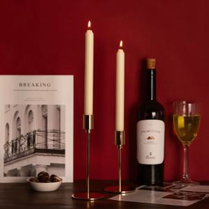 디너 캔들 10개 메탈 골드 홀더 2개 세트