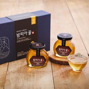 밤피아꿀 유리병 200g X 2병(쇼핑백 포함 / 답례품 블렌딩 벌꿀)