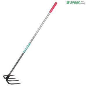 4발 쇠스랑+스텐자루 용접 스텐 괭이 농기구