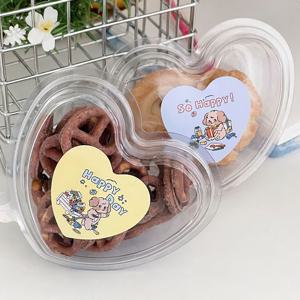 PET 하트용기 베이킹용기 보틀케이크 디저트 과일 소분포장 투명 케이스 10세트