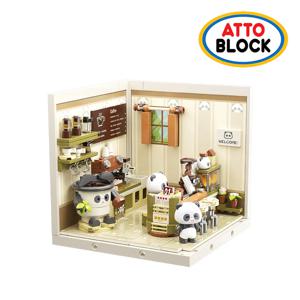 호환블럭 미니어처 타운 팬더 커피상점 (FK001)