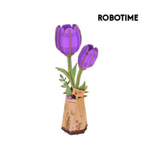 DIY 우드 꽃 퍼플튤립 화병 (TW083)