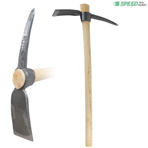 완평 곡괭이 나무자루 넓은 도끼날 곡괭이 땅파기 흙파내기