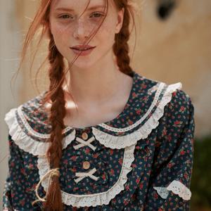 앤의 동백꽃 긴팔 투피스 네이비 (30수)