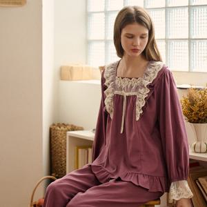 세이블 긴팔 투피스 플럼 (21수)