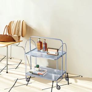 러셀 투명 접이식 이동 트롤리 미드센츄리 모던 강화유리