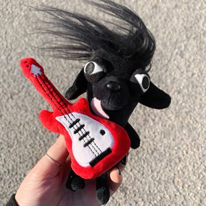 귀여운 동물 강아지 기타치는 블랙 치와와 인형 키링