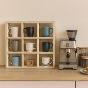 원목 머그컵 진열장 컵선반 홈카페 소품장식