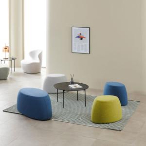 오벌 패브릭 라운지 다용도 1인스툴710 H430