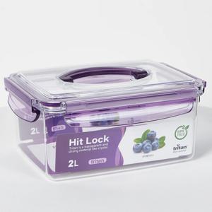 히트락 올트라이탄 밀폐용기 대형 핸들형 직사각 2000ml 2L, 2개