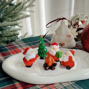산타들의 휴식 크리스마스 토퍼 세트 케이크 장식 트리 피규어 미니