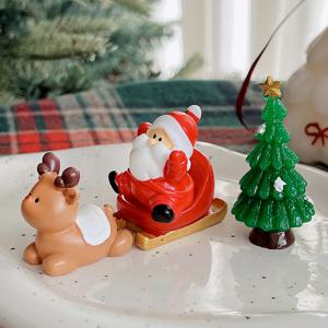 산타 루돌프 썰매 크리스마스 토퍼 세트 케이크 장식 트리 피규어 미니 산타