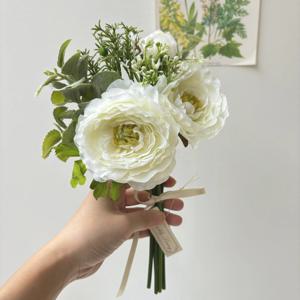 셀프웨딩 부케 화이트 작약 조화 꽃다발 PEONY
