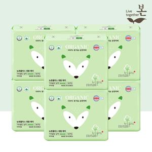 뉴본플러스 국내제조 유기농 순면 생리대 대형 14P, 6팩