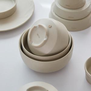 포터리 크림 공기세트 (3pcs)