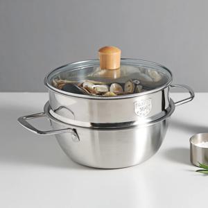 쿡코 스텐 찜기 라면냄비 세트 20cm