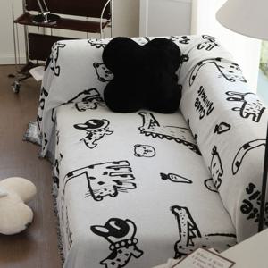 패브릭 애니멀 양면 소파커버 덮개 카우치 캠핑 테이블보 블랭킷 2size