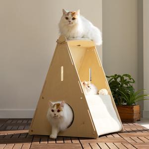 원목 고양이 숨숨집 스크래쳐 대형