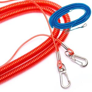 강한탄성 다용도 스프링 낚시대 와이어 신축성 연결고리 후크 낚싯줄