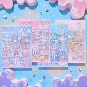 1+3 말랑말랑 프린세스 요정나라 드레스업 입체 스티커 4종 세트