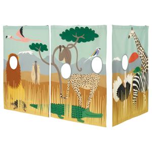 쿠라 침대용 커튼 멀티컬러/사바나에 사는 동물들