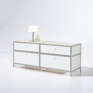 모듈거실장 미니티비다이 철제 tv다이서랍장 폭좁은 tv장식장 2Colors