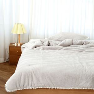 보아 극세사 차렵침구세트 차렵이불세트 이불단품세트 그레이 (싱글/퀸)