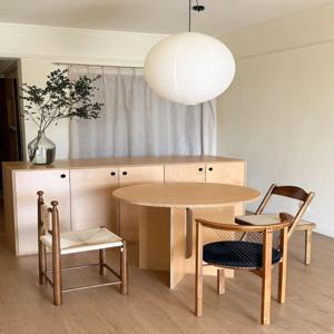 [해외]자작나무 원목 원형 테이블 식탁 인테리어 디자인 카페 수입 1200 1000 900