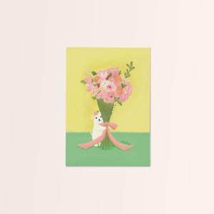 생일 기념일 축하 엽서 시리즈 - 고양이 케이크