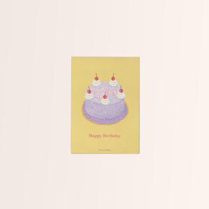 생일 기념일 축하 엽서 시리즈 - 생일케이크 노랑