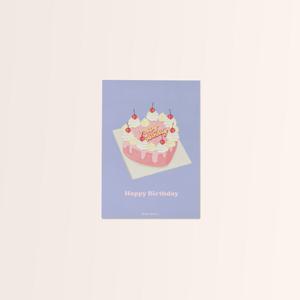 생일 기념일 축하 엽서 시리즈 - 생일케이크 블루