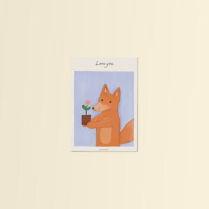 생일 기념일 축하 엽서 시리즈 - 여우 사랑이 쑥쑥