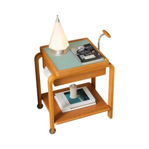 [해외]우드 이동식 사이드 테이블 원목 소파테이블 레트로 보조 수납카트
